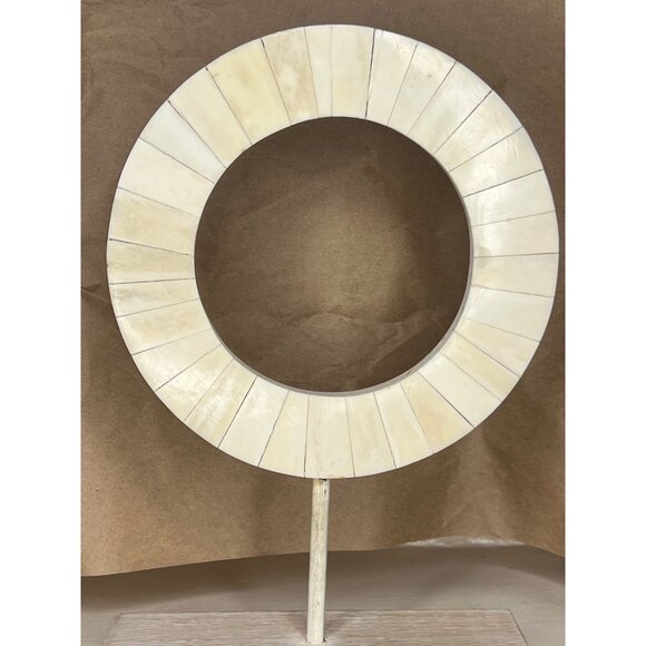 Ring Geometric Sculpture With White Wood Base - Picture 2 of 6